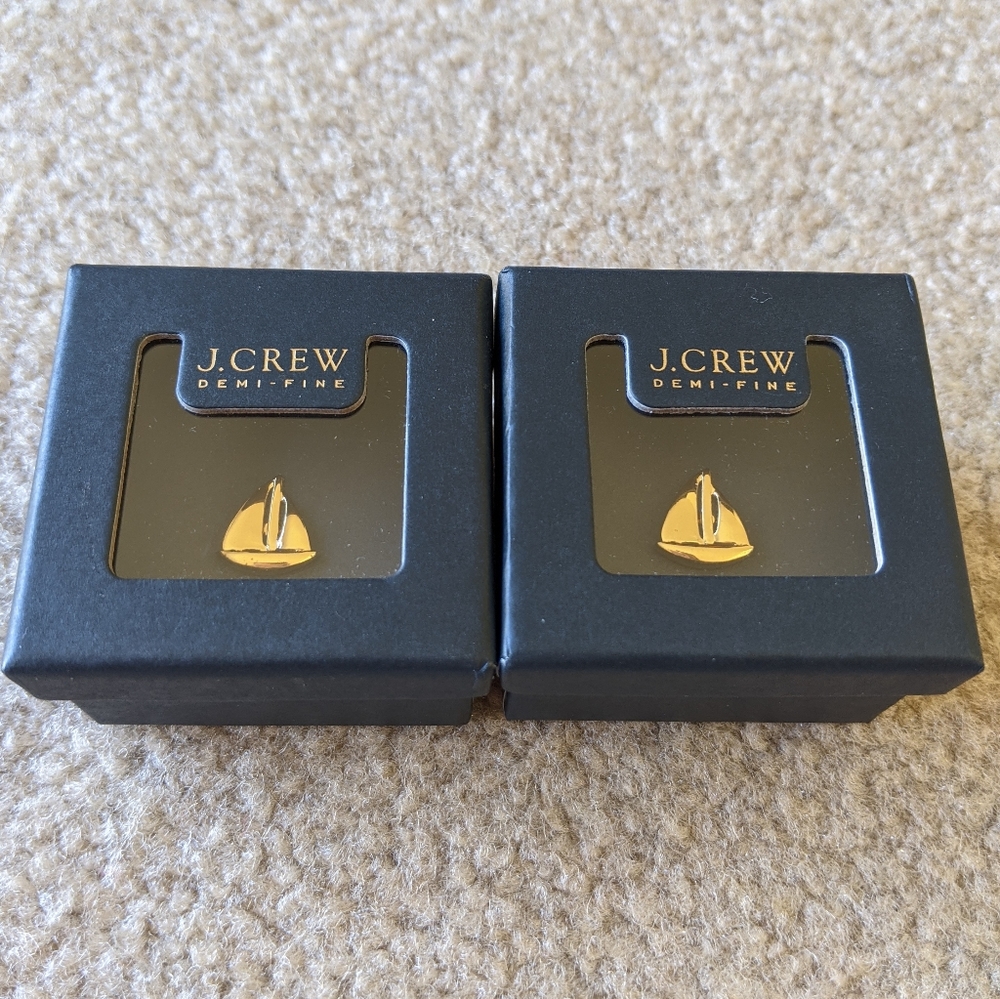 J. Crew demi fine critter sailboat stud earrings